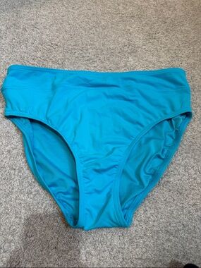 Lands' End Turquoise Blue high waisted Bikini Bottom